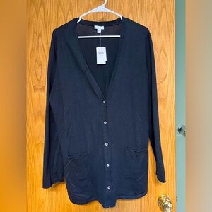 New Black Button Down Cardigan from J Jill